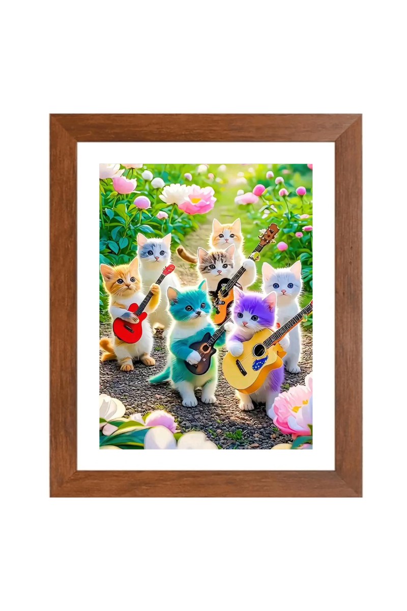 AI Funny AI Funny Cute Cat  Art Picture for Kids Art Picture for Kids - 10x14 inches, Brown Color - Perfect Wall Decor for Children's Room