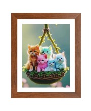AI Funny AI Funny Cute Cat  Art Picture for Kids Art Picture for Kids - 10x14 inches, Brown Color - Perfect Wall Decor for Children's Room