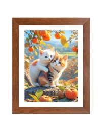 AI Funny AI Funny Cute Cat  Art Picture for Kids Art Picture for Kids - 10x14 inches, Brown Color - Perfect Wall Decor for Children's Room