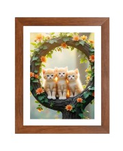 AI Funny AI Funny Cute Cat  Art Picture for Kids Art Picture for Kids - 10x14 inches, Brown Color - Perfect Wall Decor for Children's Room