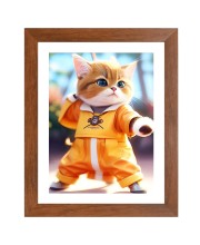 AI Funny AI Funny Cute Cat  Art Picture for Kids Art Picture for Kids - 10x14 inches, Brown Color - Perfect Wall Decor for Children's Room