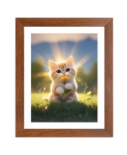 AI Funny AI Funny Cute Cat  Art Picture for Kids Art Picture for Kids - 10x14 inches, Brown Color - Perfect Wall Decor for Children's Room