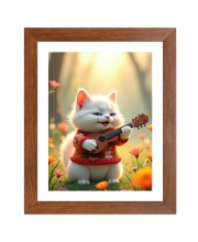 AI Funny AI Funny Cute Cat  Art Picture for Kids Art Picture for Kids - 10x14 inches, Brown Color - Perfect Wall Decor for Children's Room