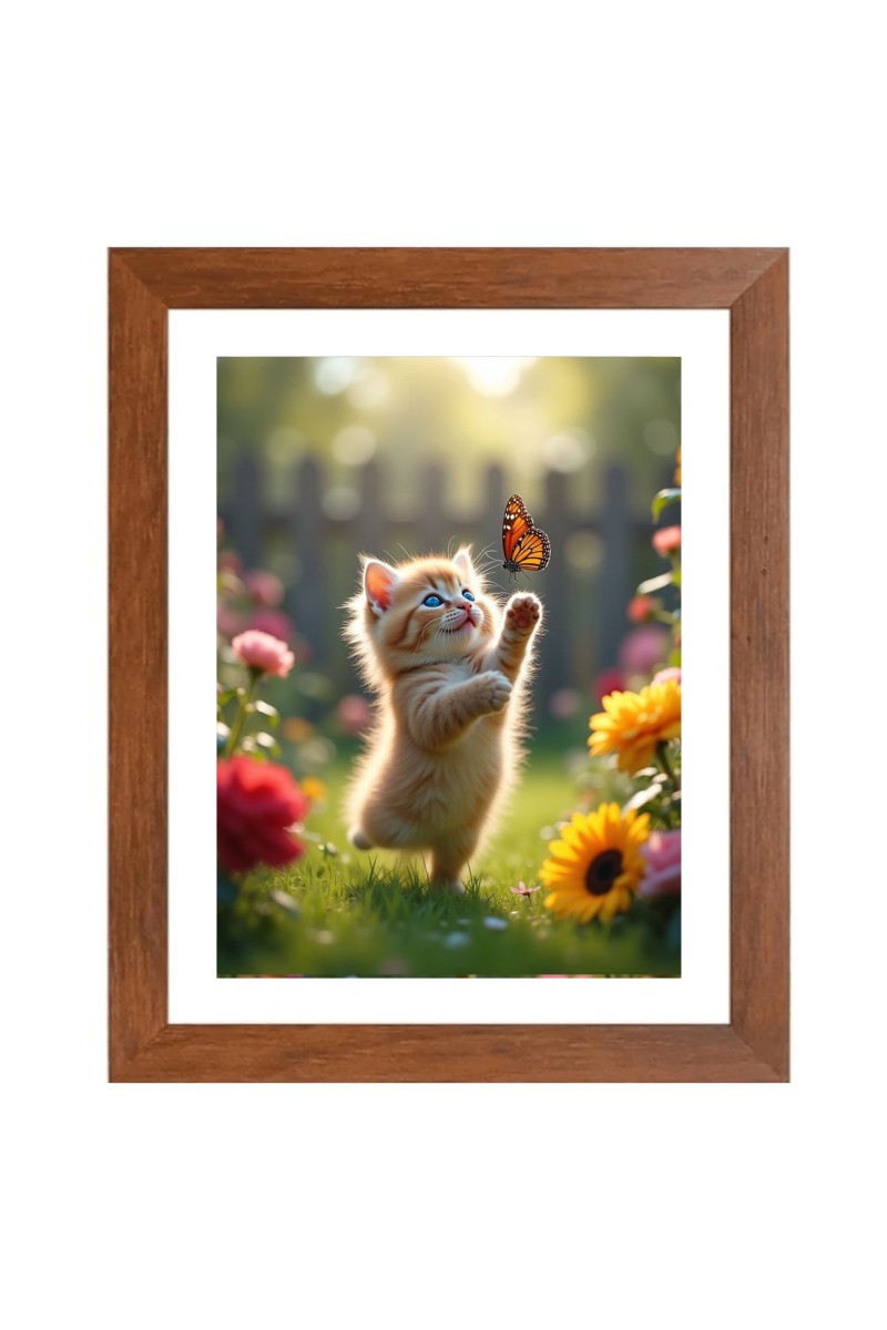 AI Funny AI Funny Cute Cat  Art Picture for Kids Art Picture for Kids - 10x14 inches, Brown Color - Perfect Wall Decor for Children's Room