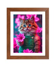 AI Funny AI Funny Cute Cat  Art Picture for Kids Art Picture for Kids - 10x14 inches, Brown Color - Perfect Wall Decor for Children's Room