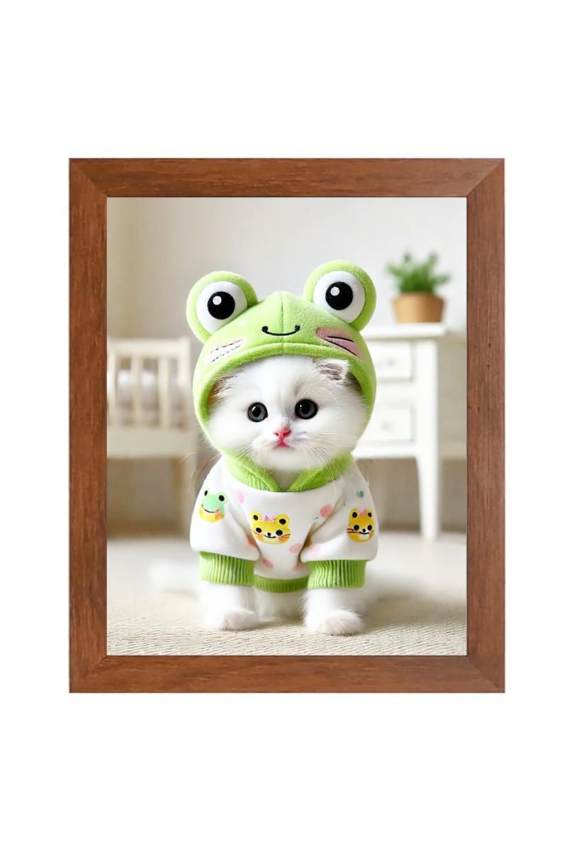 AI Funny AI Funny Cute Cat  Art Picture for Kids Art Picture for Kids - 10x14 inches, Brown Color - Perfect Wall Decor for Children's Room