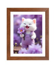 AI Funny AI Funny Cute Cat  Art Picture for Kids Art Picture for Kids - 10x14 inches, Brown Color - Perfect Wall Decor for Children's Room