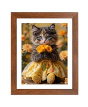 AI Funny AI Funny Cute Cat  Art Picture for Kids Art Picture for Kids - 10x14 inches, Brown Color - Perfect Wall Decor for Children's Room
