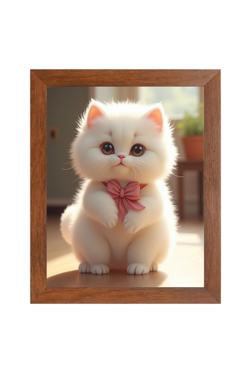 AI Funny AI Funny Cute Cat  Art Picture for Kids Art Picture for Kids - 10x14 inches, Brown Color - Perfect Wall Decor for Children's Room