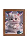 AI Funny AI Funny Cute Cat  Art Picture for Kids Art Picture for Kids - 10x14 inches, Brown Color - Perfect Wall Decor for Children's Room