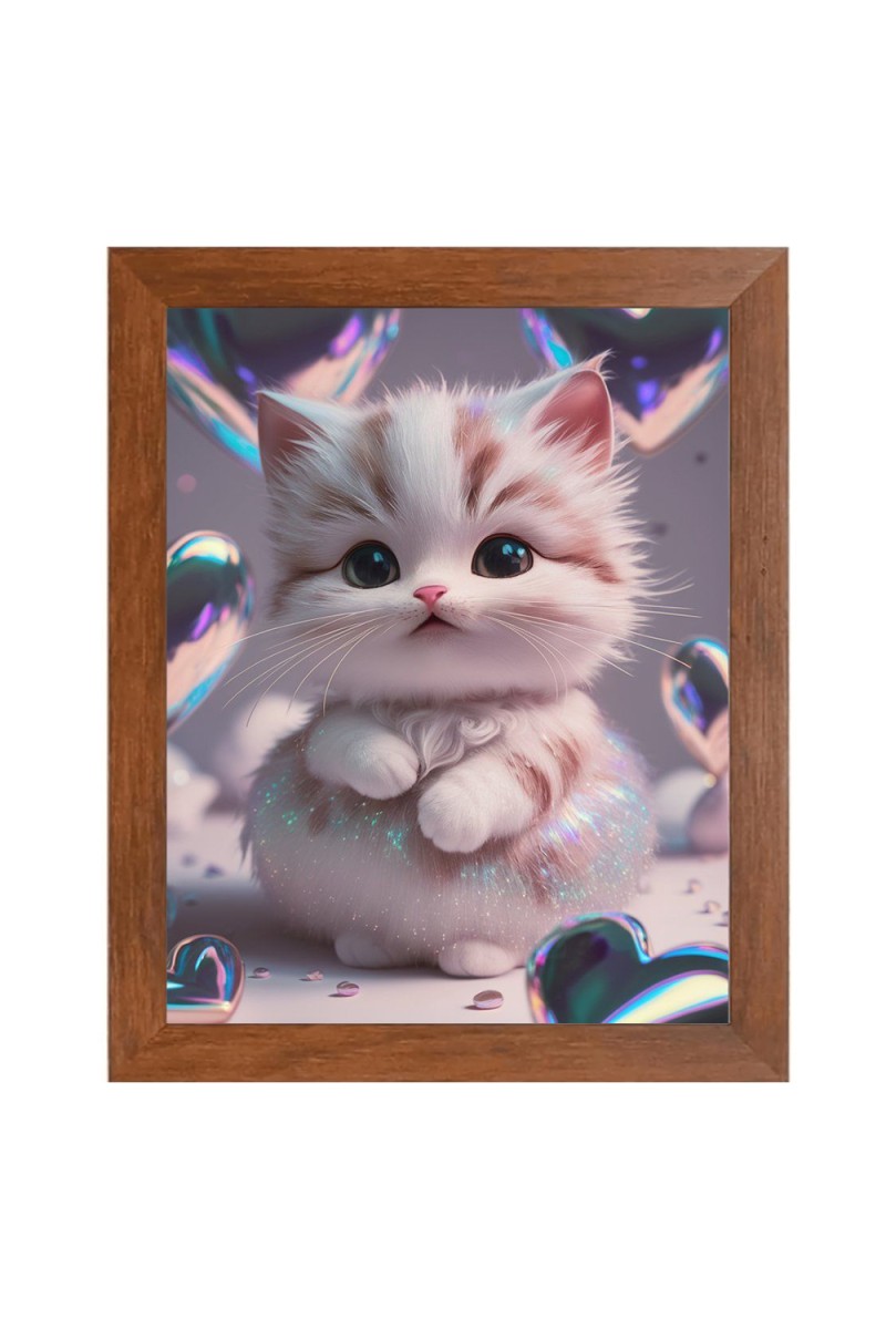 AI Funny AI Funny Cute Cat  Art Picture for Kids Art Picture for Kids - 10x14 inches, Brown Color - Perfect Wall Decor for Children's Room