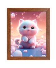 AI Funny AI Funny Cute Cat  Art Picture for Kids Art Picture for Kids - 10x14 inches, Brown Color - Perfect Wall Decor for Children's Room