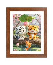 AI Funny AI Funny Cute Cat  Art Picture for Kids Art Picture for Kids - 10x14 inches, Brown Color - Perfect Wall Decor for Children's Room