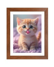 AI Funny AI Funny Cute Cat  Art Picture for Kids Art Picture for Kids - 10x14 inches, Brown Color - Perfect Wall Decor for Children's Room