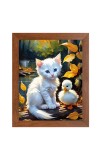 AI Funny AI Funny Cute Cat  Art Picture for Kids Art Picture for Kids - 10x14 inches, Brown Color - Perfect Wall Decor for Children's Room