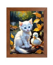 AI Funny AI Funny Cute Cat  Art Picture for Kids Art Picture for Kids - 10x14 inches, Brown Color - Perfect Wall Decor for Children's Room