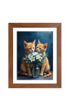 AI Funny AI Funny Cute Cat  Art Picture for Kids Art Picture for Kids - 10x14 inches, Brown Color - Perfect Wall Decor for Children's Room