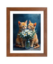 AI Funny AI Funny Cute Cat  Art Picture for Kids Art Picture for Kids - 10x14 inches, Brown Color - Perfect Wall Decor for Children's Room