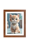 AI Funny AI Funny Cute Cat  Art Picture for Kids Art Picture for Kids - 10x14 inches, Brown Color - Perfect Wall Decor for Children's Room