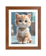 AI Funny AI Funny Cute Cat  Art Picture for Kids Art Picture for Kids - 10x14 inches, Brown Color - Perfect Wall Decor for Children's Room