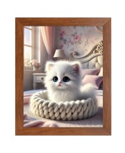 AI Funny AI Funny Cute Cat  Art Picture for Kids Art Picture for Kids - 10x14 inches, Brown Color - Perfect Wall Decor for Children's Room
