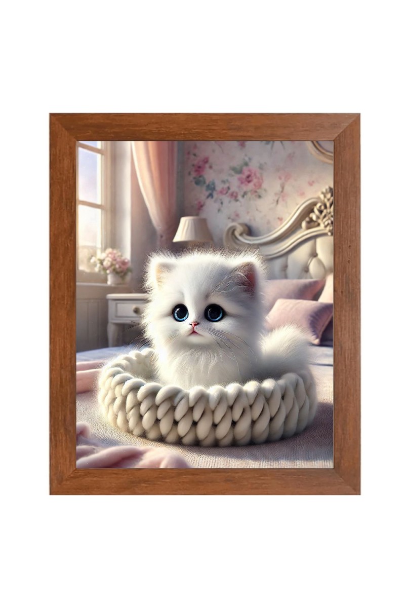 AI Funny AI Funny Cute Cat  Art Picture for Kids Art Picture for Kids - 10x14 inches, Brown Color - Perfect Wall Decor for Children's Room