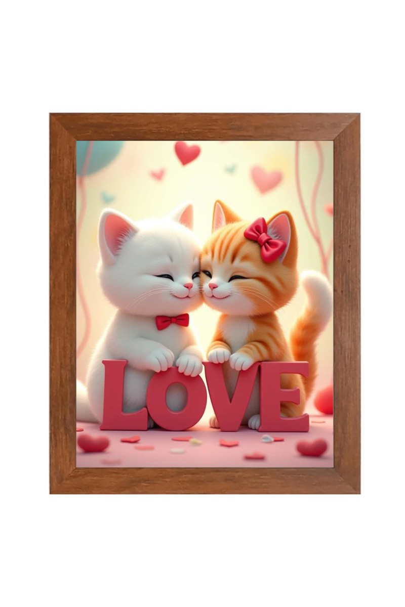 AI Funny AI Funny Cute Cat  Art Picture for Kids Art Picture for Kids - 10x14 inches, Brown Color - Perfect Wall Decor for Children's Room