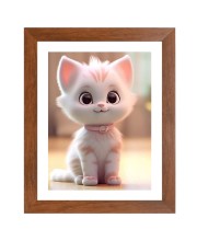 AI Funny AI Funny Cute Cat  Art Picture for Kids Art Picture for Kids - 10x14 inches, Brown Color - Perfect Wall Decor for Children's Room