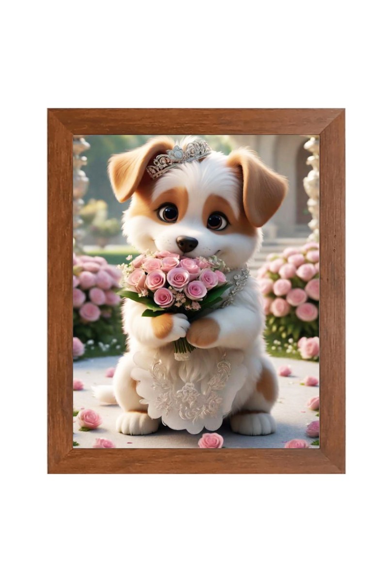 AI Funny AI Funny Cute Dog Art Picture for Kids Art Picture for Kids - 10x14 inches, Brown Color - Perfect Wall Decor for Children's Room