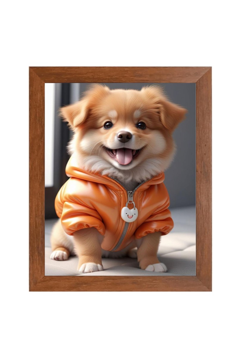 AI Funny AI Funny Cute Dog Art Picture for Kids Art Picture for Kids - 10x14 inches, Brown Color - Perfect Wall Decor for Children's Room