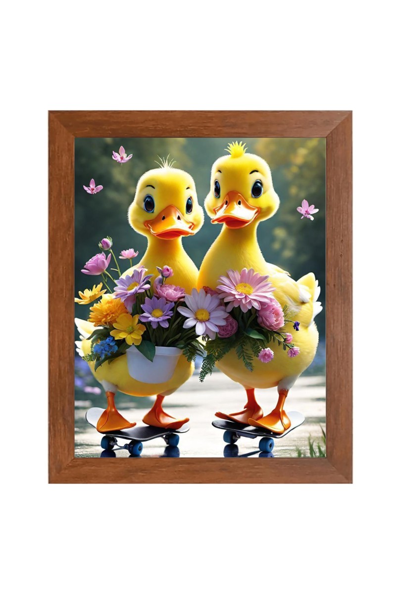 AI Funny AI Funny Cute Duck Art Picture for Kids Art Picture for Kids - 10x14 inches, Brown Color - Perfect Wall Decor for Children's Room