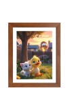 AI Funny AI Funny Cute Duck With Cute Cat Art Picture for Kids Art Picture for Kids - 10x14 inches, Brown Color - Perfect Wall Decor for Children's Room