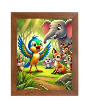 AI Funny AI Funny Cute Elephant, Rabbit With Birds Art Picture for Kids Art Picture for Kids - 10x14 inches, Brown Color - Perfect Wall Decor for Children's Room AI Funny AI Funny Cute Elephant, Rabbit With Birds Art Picture for Kids Art Picture for Kids - 10x14 inches, Brown Color - Perfect Wall Decor for Children's Room