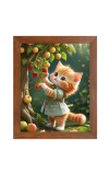 AI Funny AI Funny Cute Kitty Cat  Art Picture for Kids Art Picture for Kids - 10x14 inches, Brown Color - Perfect Wall Decor for Children's Room