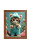 AI Funny AI Funny Cute Kitty Cat  Art Picture for Kids Art Picture for Kids - 10x14 inches, Brown Color - Perfect Wall Decor for Children's Room