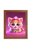 AI Funny AI Funny Cute Kitty Cat  Art Picture for Kids Art Picture for Kids - 10x14 inches, Brown Color - Perfect Wall Decor for Children's Room