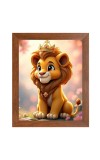 AI Funny AI Funny Cute Lion Art Picture for Kids Art Picture for Kids - 10x14 inches, Brown Color - Perfect Wall Decor for Children's Room