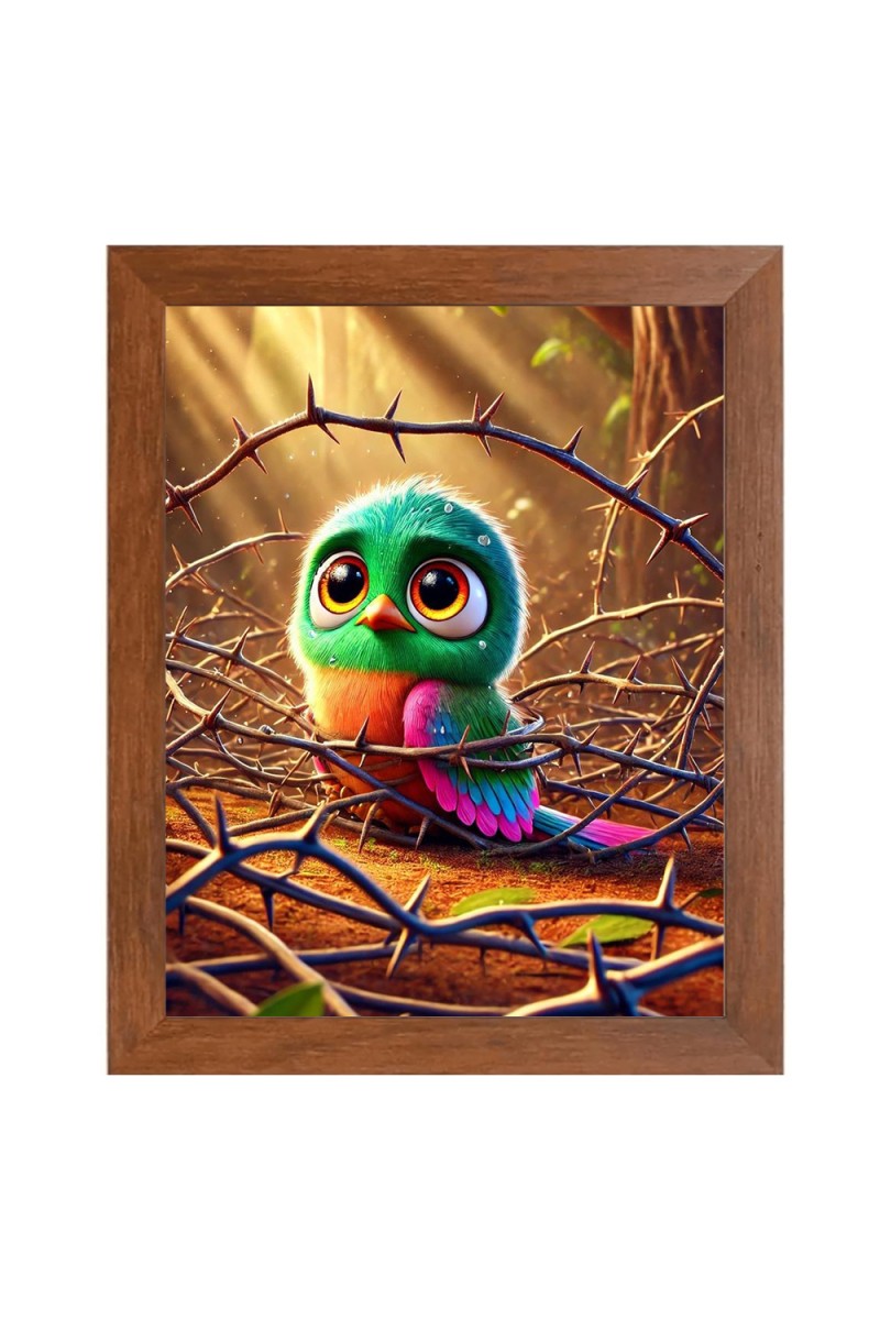 AI Funny AI Funny Cute Bird Art Picture for Kids Art Picture for Kids - 10x14 inches, Brown Color - Perfect Wall Decor for Children's Room