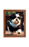 AI Funny AI Funny Cute Puppy Dog Art Picture for Kids Art Picture for Kids - 10x14 inches, Brown Color - Perfect Wall Decor for Children's Room