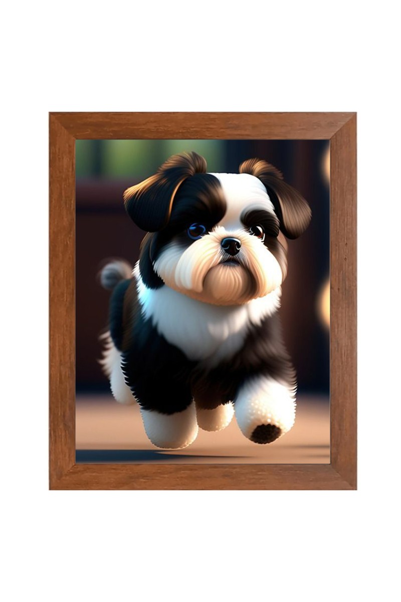 AI Funny AI Funny Cute Puppy Dog Art Picture for Kids Art Picture for Kids - 10x14 inches, Brown Color - Perfect Wall Decor for Children's Room