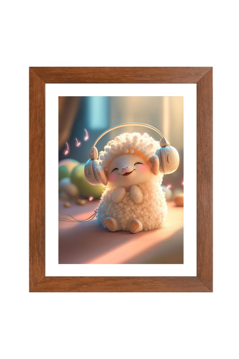 AI Funny AI Funny cute sheep Art Picture for Kids Art Picture for Kids - 10x14 inches, Brown Color - Perfect Wall Decor for Children's Room