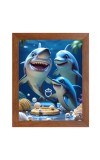 AI Funny AI Funny Dolphin Fish  Art Picture for Kids Art Picture for Kids - 10x14 inches, Brown Color - Perfect Wall Decor for Children's Room