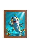 AI Funny AI Funny Dolphin Fish  Art Picture for Kids Art Picture for Kids - 10x14 inches, Brown Color - Perfect Wall Decor for Children's Room