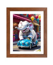 AI Funny AI Funny Elephant Art Picture for Kids Art Picture for Kids - 10x14 inches, Brown Color - Perfect Wall Decor for Children's Room