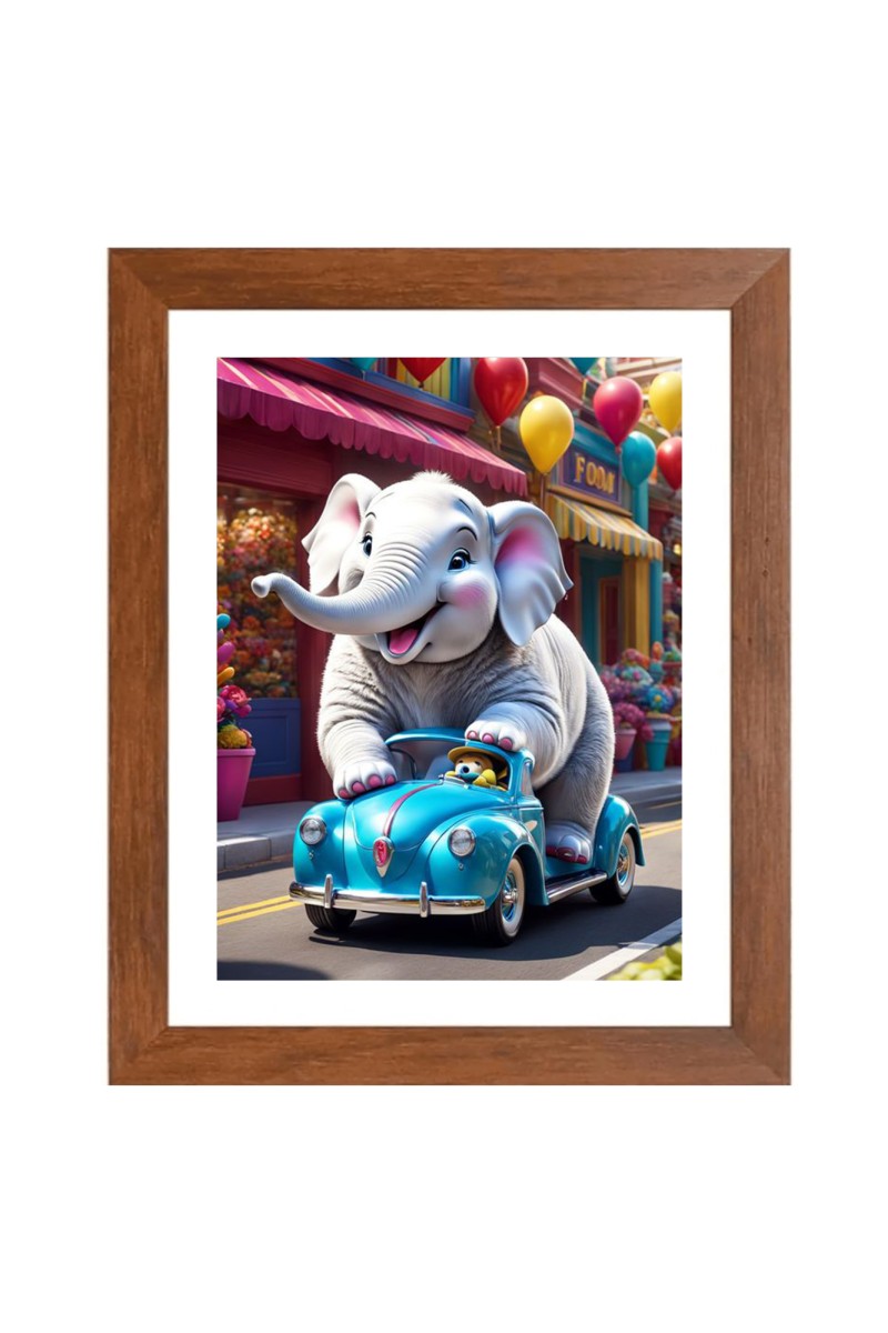 AI Funny AI Funny Elephant Art Picture for Kids Art Picture for Kids - 10x14 inches, Brown Color - Perfect Wall Decor for Children's Room