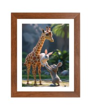 AI Funny AI Funny Giraffe  Art Picture for Kids Art Picture for Kids - 10x14 inches, Brown Color - Perfect Wall Decor for Children's Room