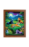 AI Funny AI Funny Lion and Tiger Art Picture for Kids Art Picture for Kids - 10x14 inches, Brown Color - Perfect Wall Decor for Children's Room