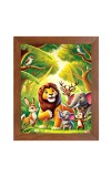 AI Funny AI Funny Lion, Elephant, Birds Art Picture for Kids Art Picture for Kids - 10x14 inches, Brown Color - Perfect Wall Decor for Children's Room