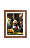 AI Funny AI Funny Micky Mouse  Art Picture for Kids Art Picture for Kids - 10x14 inches, Brown Color - Perfect Wall Decor for Children's Room
