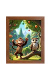 AI Funny AI Funny Monkey and Owl Art Picture for Kids Art Picture for Kids - 10x14 inches, Brown Color - Perfect Wall Decor for Children's Room AI Funny AI Funny Monkey and Owl Art Picture for Kids Art Picture for Kids - 10x14 inches, Brown Color - Perfect Wall Decor for Children's Room
